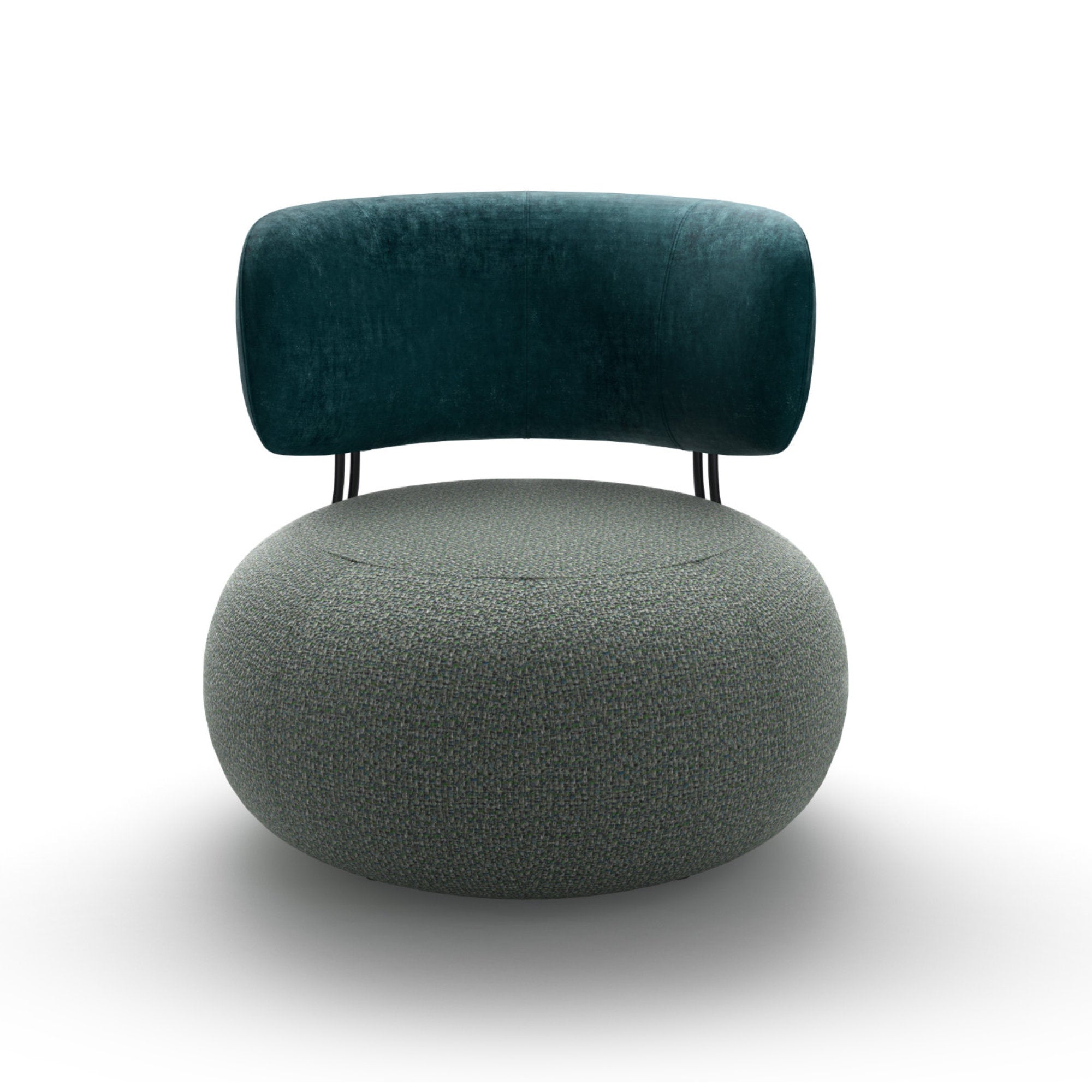 Baby Geo 2027 Armchair - Grey Ral 7021/Fabric C (Stuoia 02)/Velvet Special (Vegas 50)-3