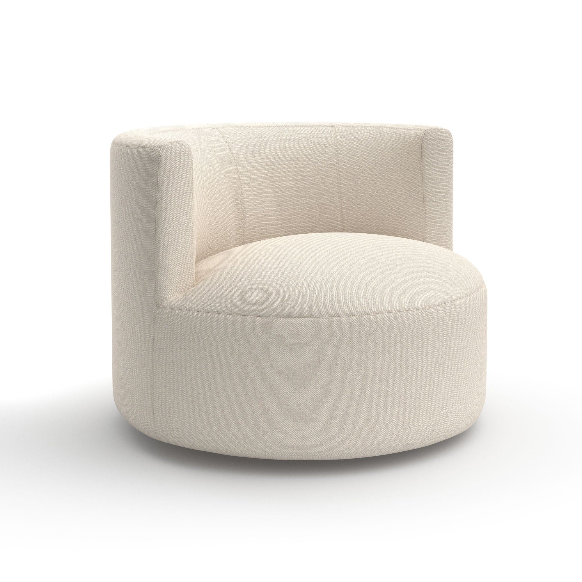 Chance Swivel Armchair - Fabric Lusso (Creta 2A Ivory)-1