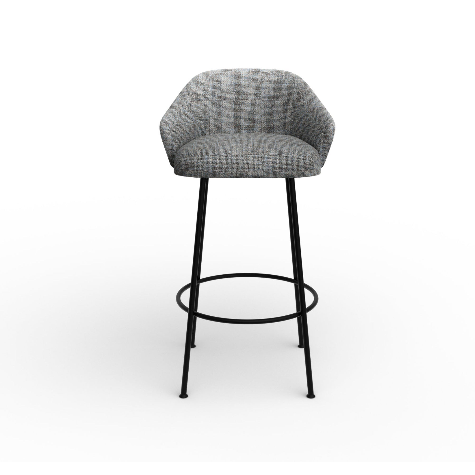 Isabelle 6011 Bar Stool - Matt Black/Fabric C (Clean 05)-3