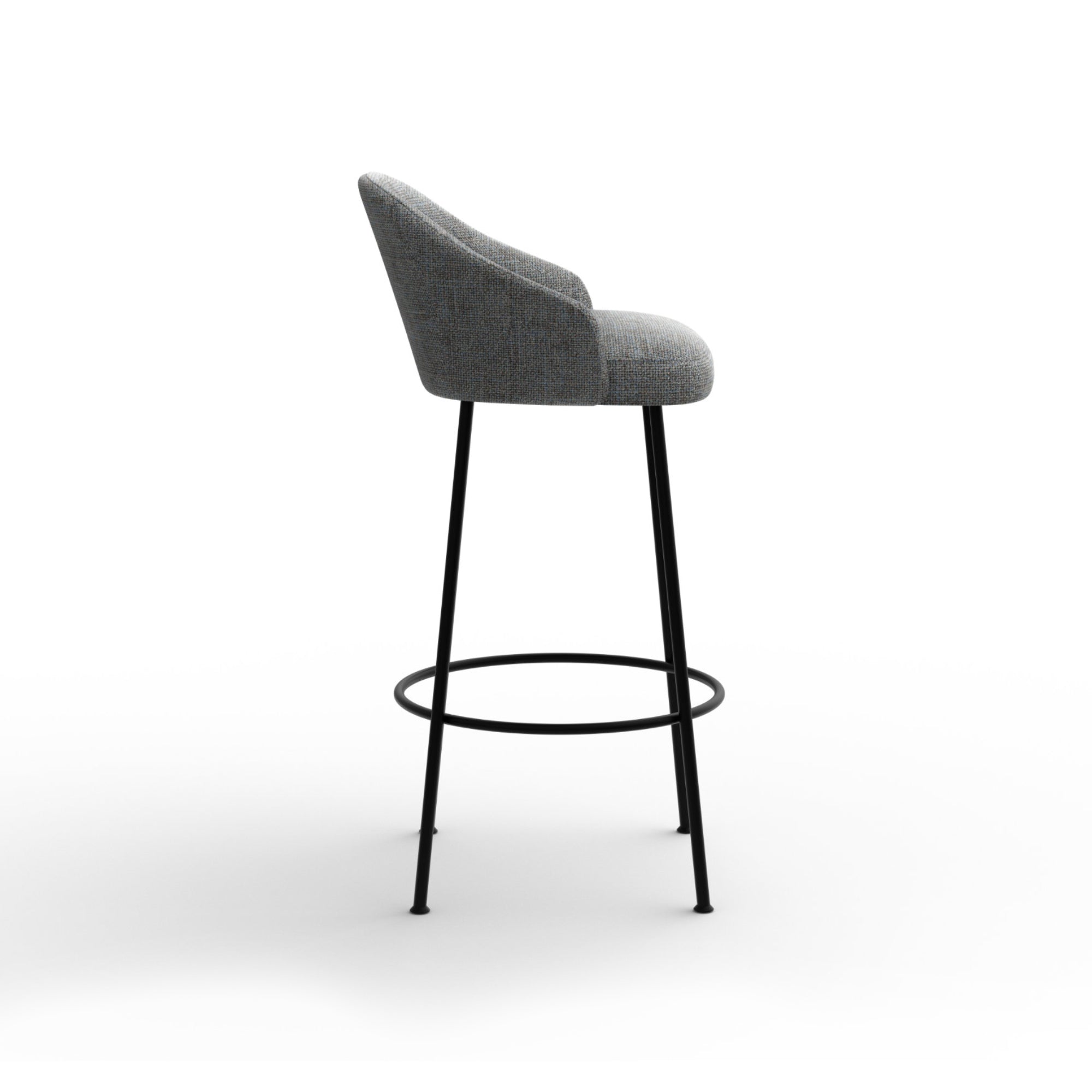 Isabelle 6011 Bar Stool - Matt Black/Fabric C (Clean 05)-4