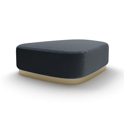 Island 0187 Pouf - Brass/Fabric VIP (Sweet Velvet 24)