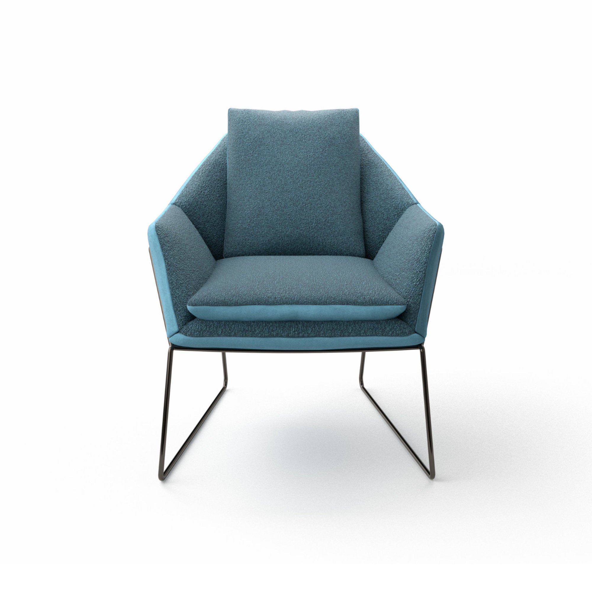 New York 2150 Armchair - Black Nickel/Fabric Extra (Violet 08)/Fabric Lusso (Time 18)-3