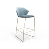 New York 2159 High Bar Stool - Satin Brass/Fabric Extra(Violet 08)
