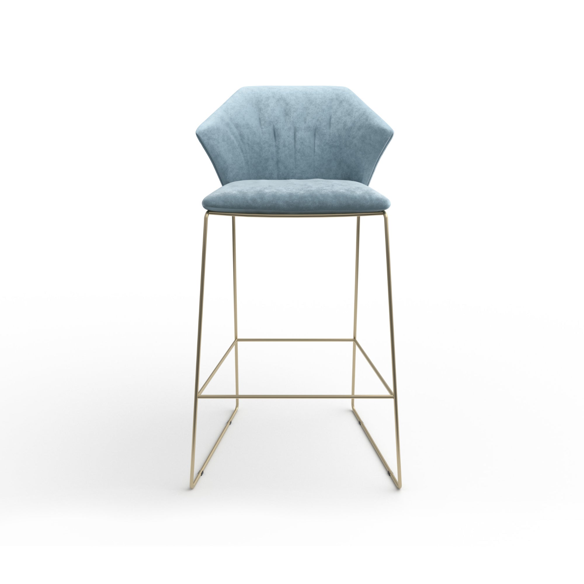 New York 2159 High Bar Stool - Satin Brass/Fabric Extra(Violet 08)-3