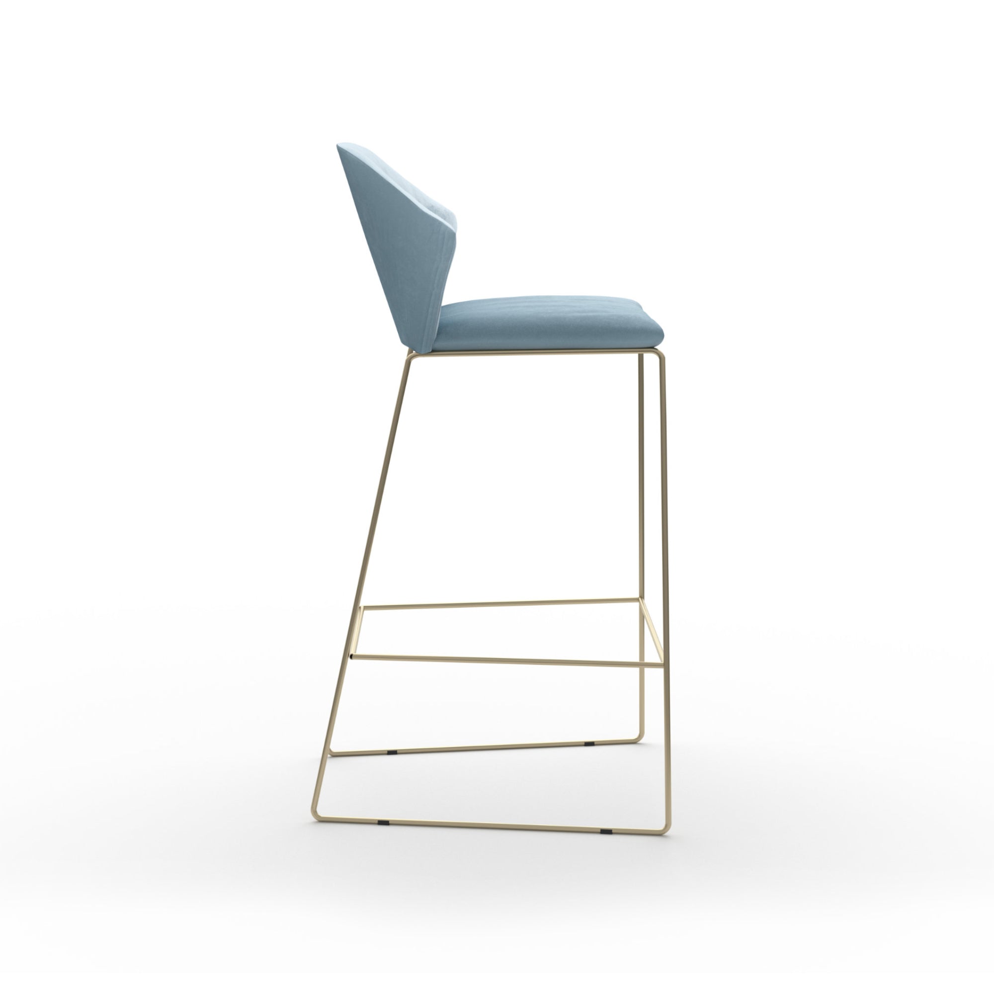 New York 2159 High Bar Stool - Satin Brass/Fabric Extra(Violet 08)-4