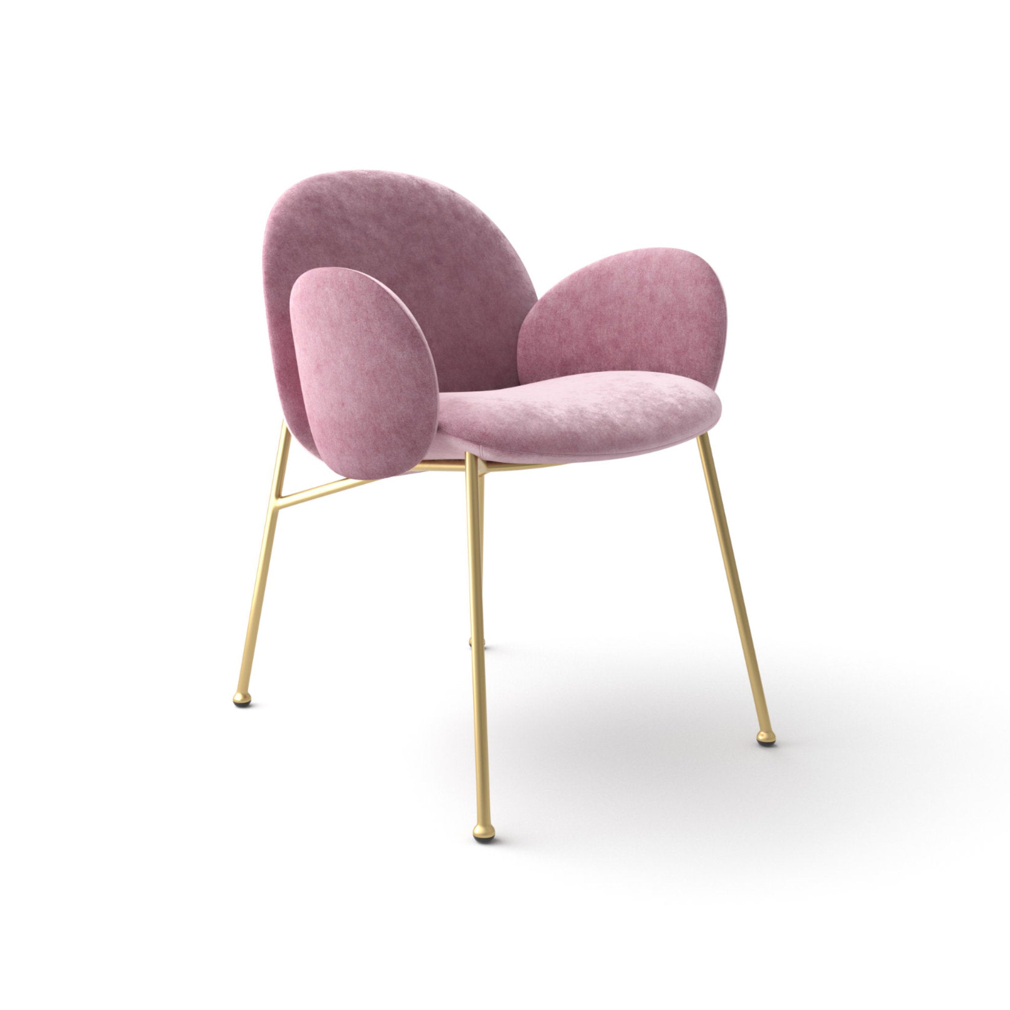 Ola 2013 Dining Chair - Satin Brass/Fabric Extra (Violet 15)-1