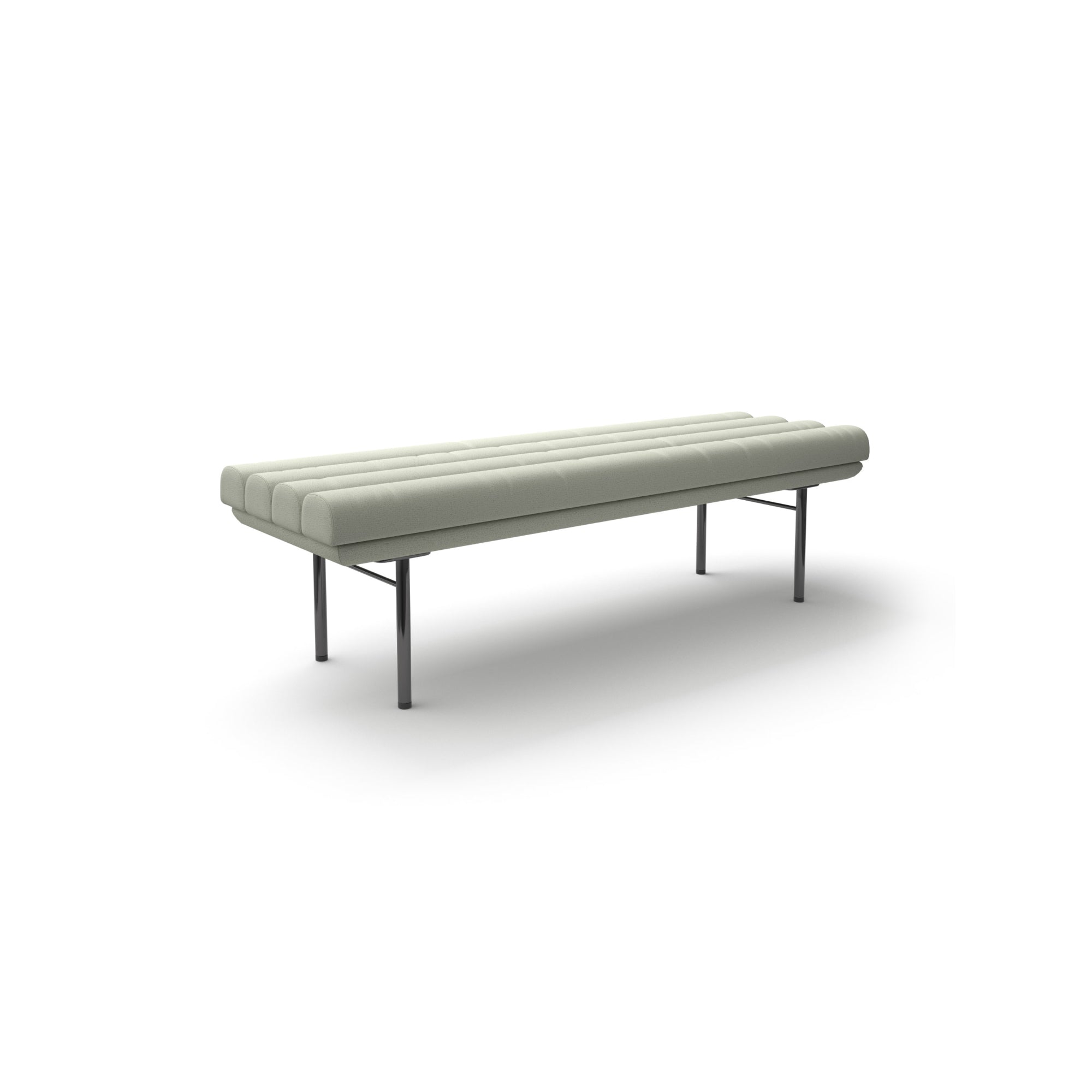 Pan Flute 0040 Bench - Black Nickel/Leather Florida (Seta Creta)-1