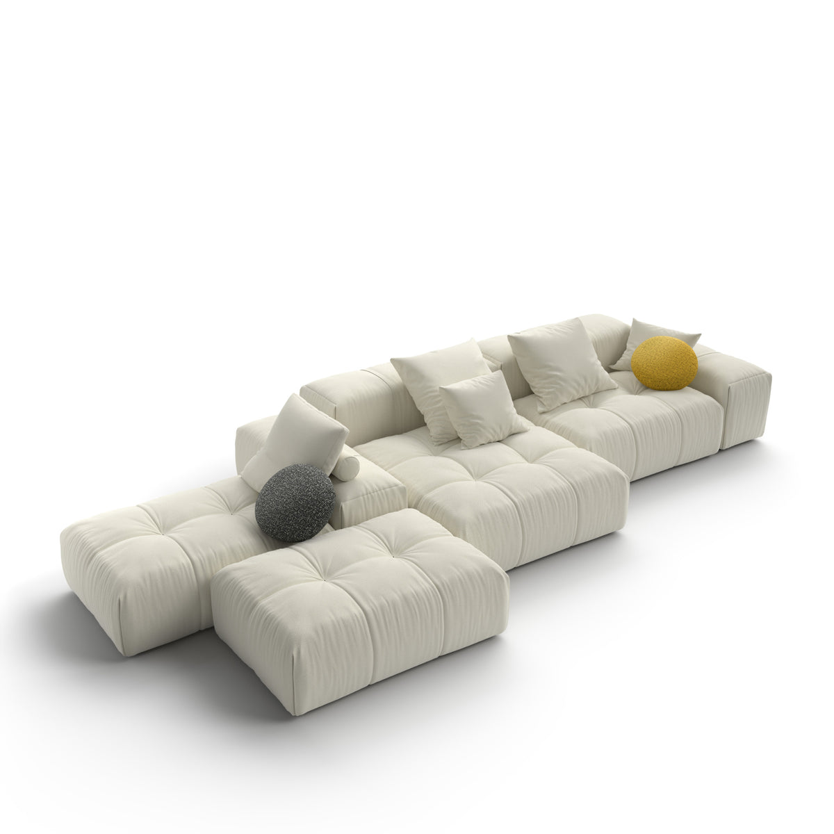Saba Italia - Pixel 1 Compositional Sofa - Fabric Lusso (Creta 2A ...