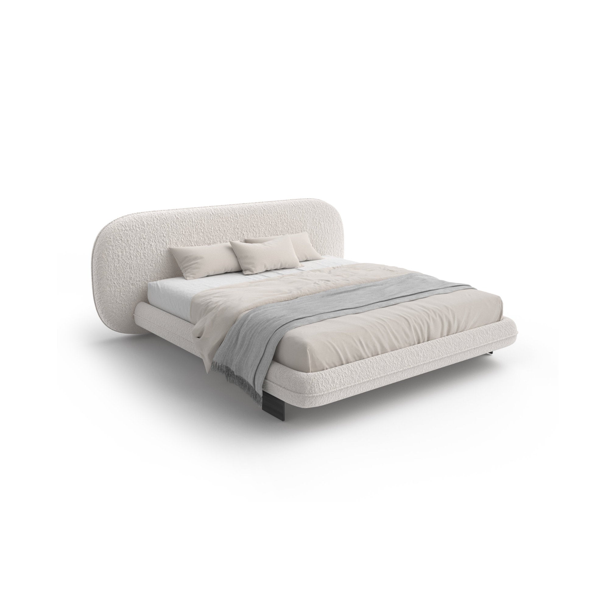 Wabi 180 Bed - Black / Fabric Elite (Curly 02)-1
