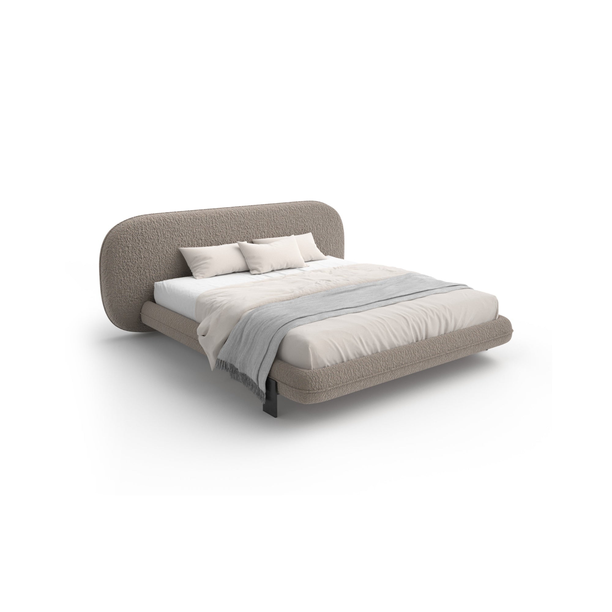 Wabi 180 Bed - Walnut / Fabric Elite (Teddy 5-10)-1