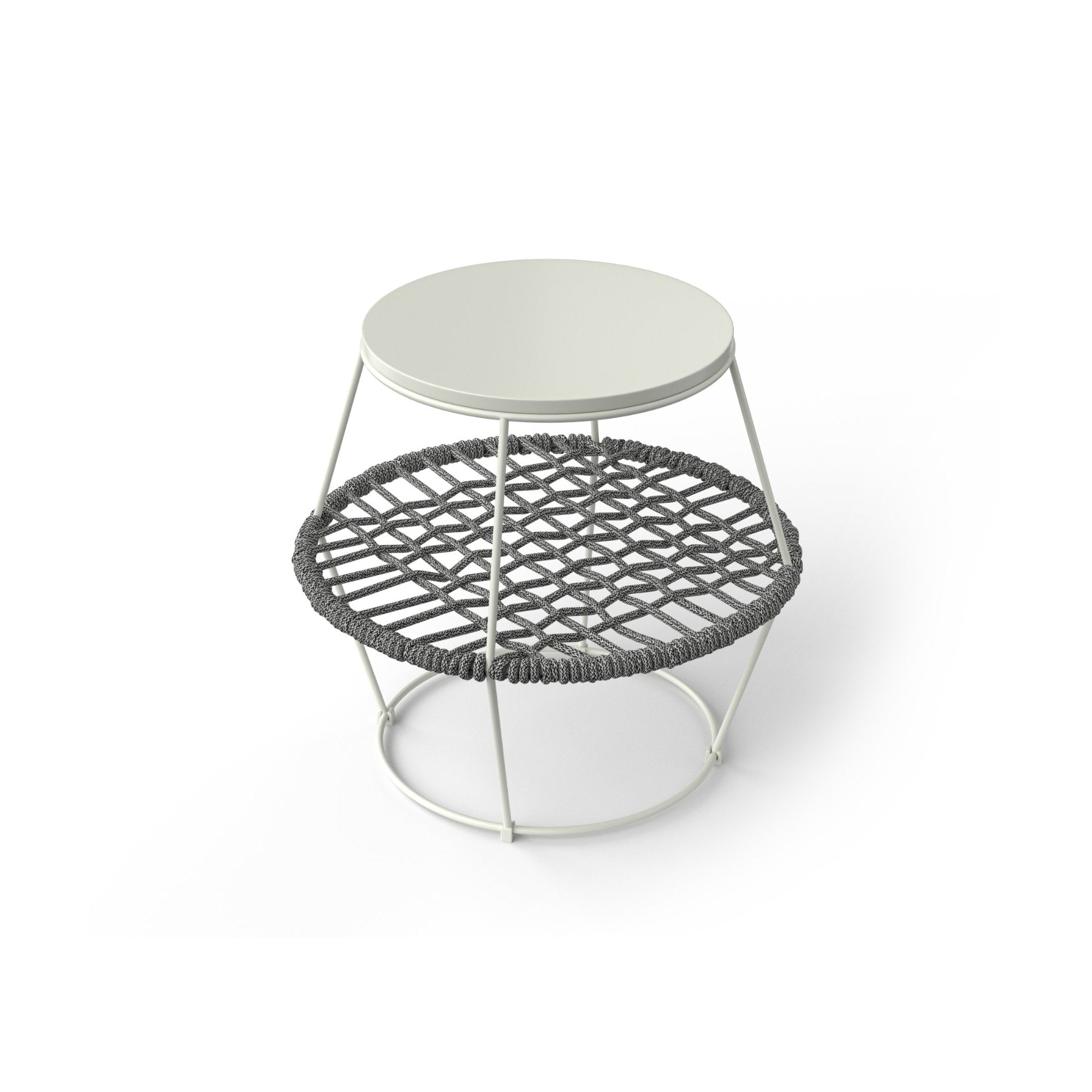 Ziggy 0473 Side Table - Melange Bianco-Nero/RAL 9002-1