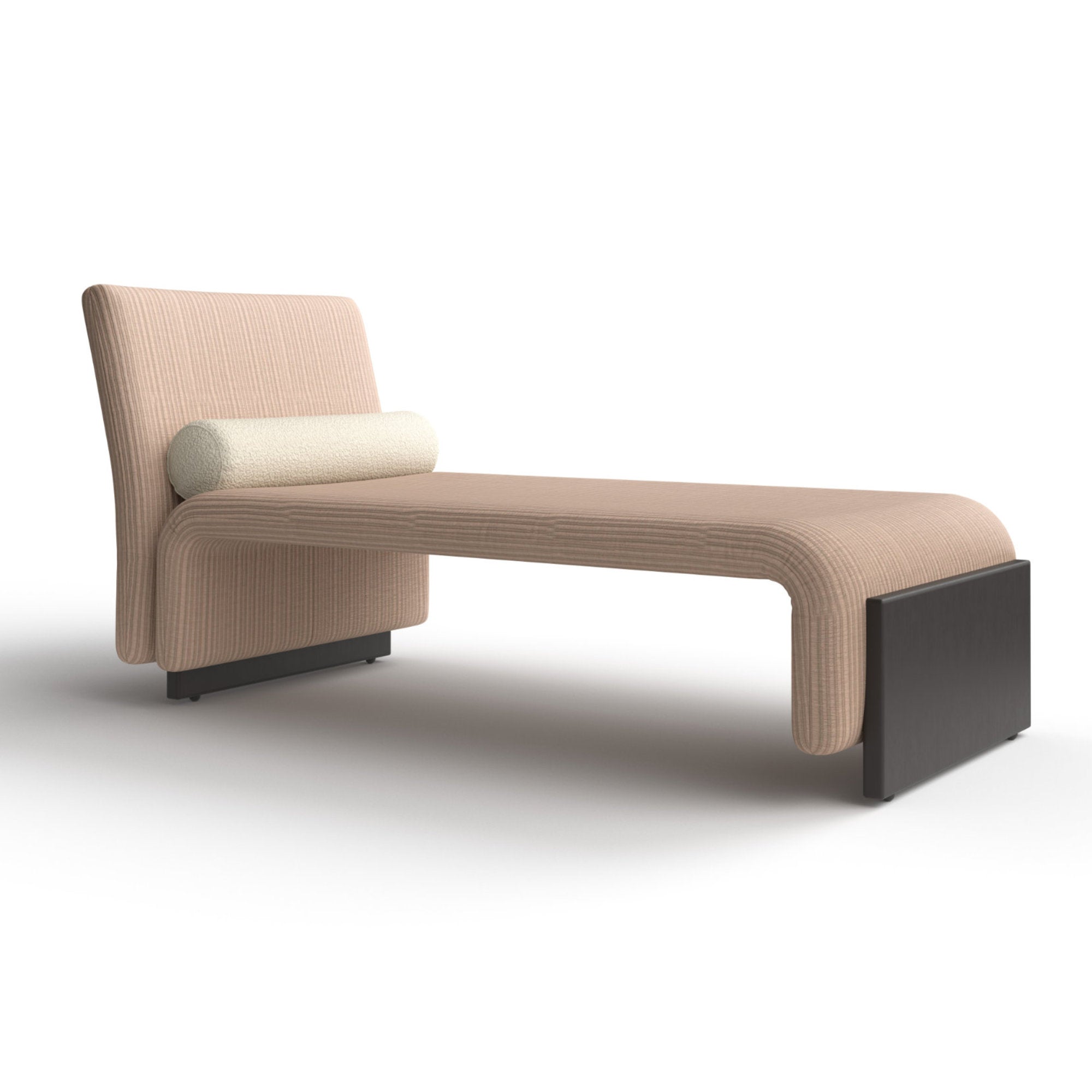 Diwan Chaise Lounge - Black/Fabric 7 (127 7212)/Fabric 9 (Husk 0244)