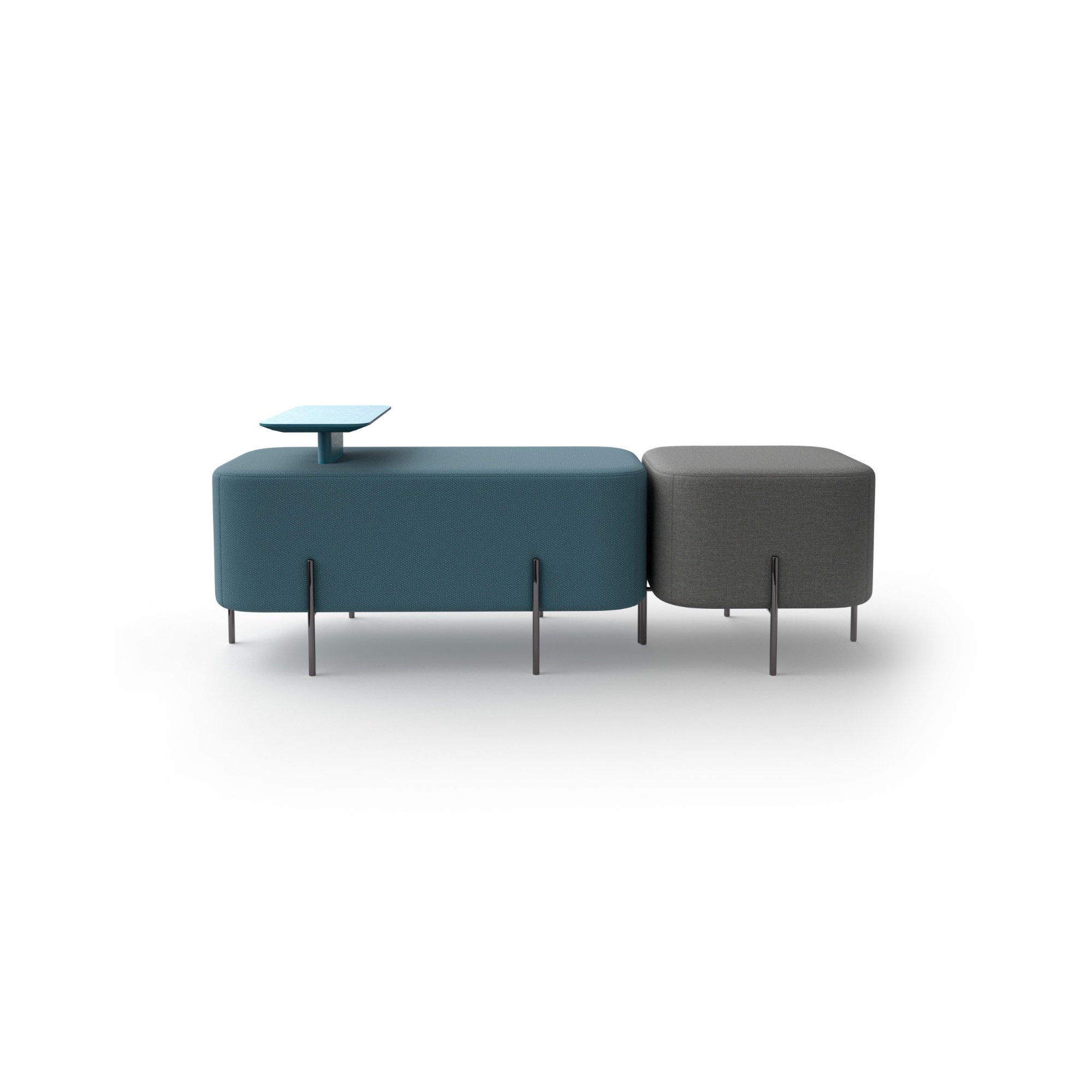 Elephant Bench - Graphite / 185 Piscina / Fabric 8 (Steelcut 2 835) / Fabric 3 (2771)-3