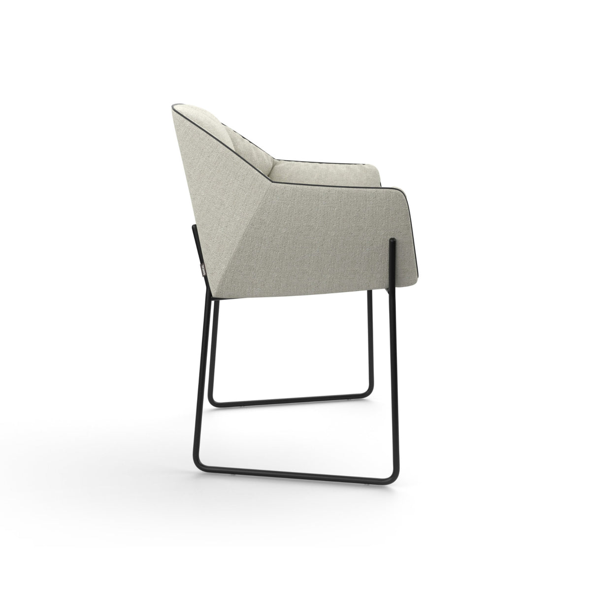 Nido Dining Chair – 57.5x78.5 / Metal (Extra Matte Lacquered 001) / Fabric 4 (101 1632)/Piping (13 Black)-5
