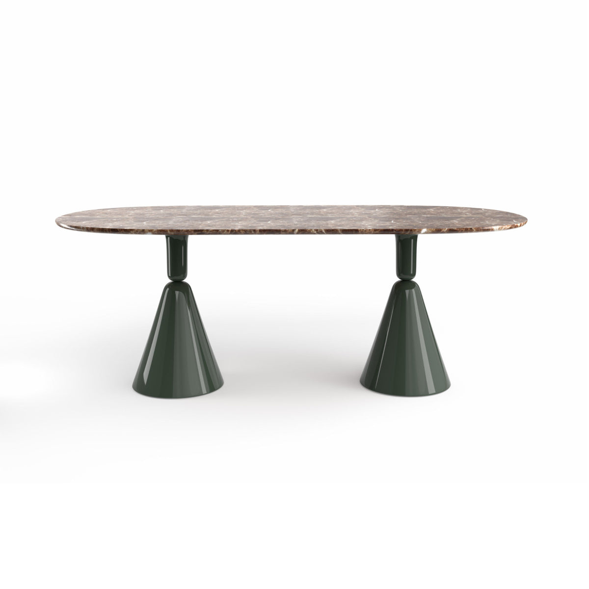 Pion Dining Table – 200x100x74 / High Gloss Lacquer (Jade Green 143)/Emperador Gold Marble-3