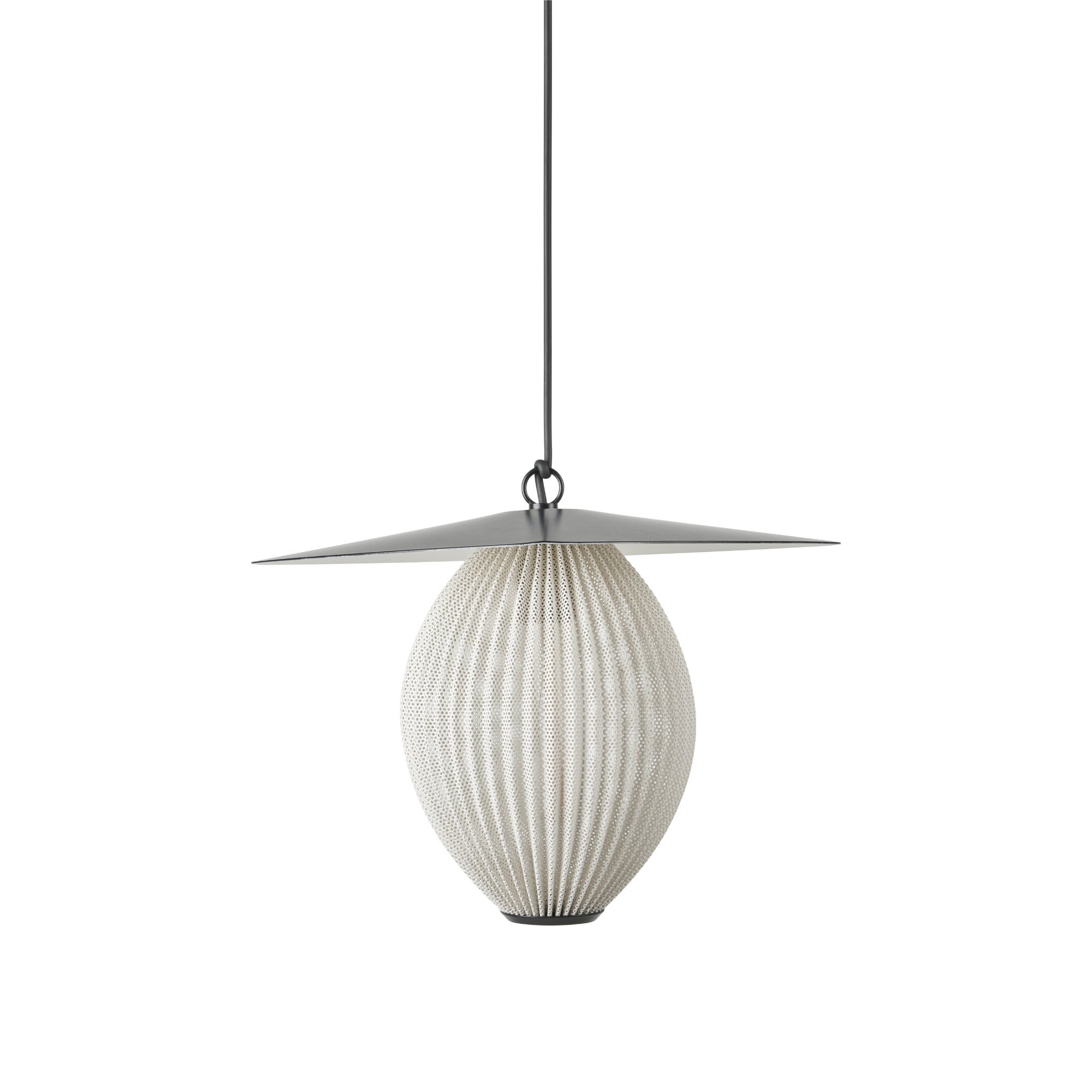 مصباح معلق خارجي متوسط ​​الحجم من ستالايت 59095 - أسود/أبيض كريمي-1