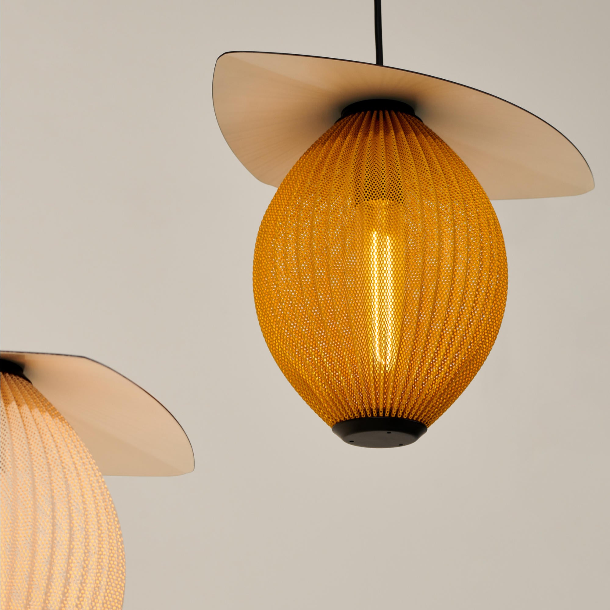 Satellite 59095 Medium Outdoor Pendant Lamp - Black/Mustard Gold