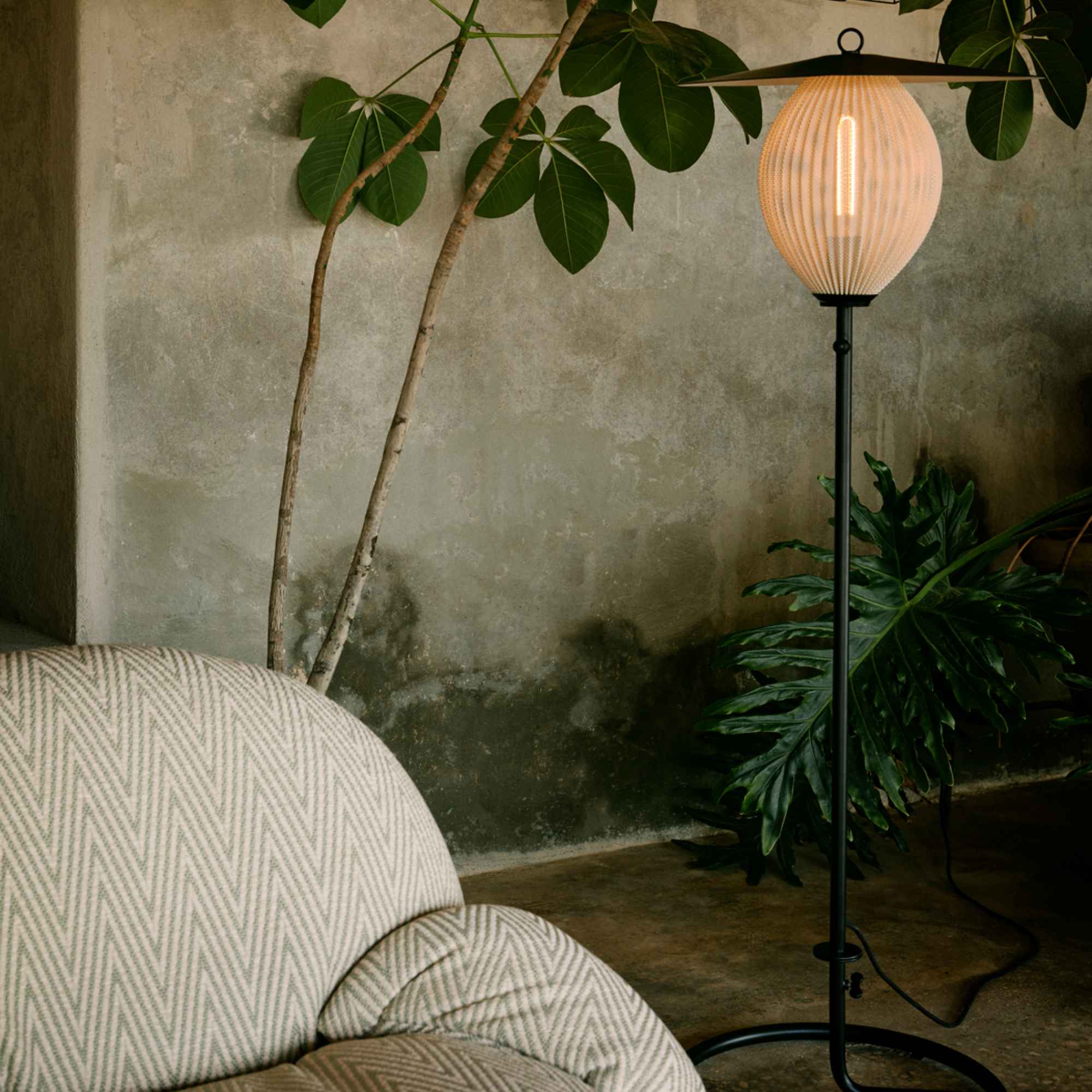 Satellite 59110 Outdoor Floor Lamp - Black/Cream White-3