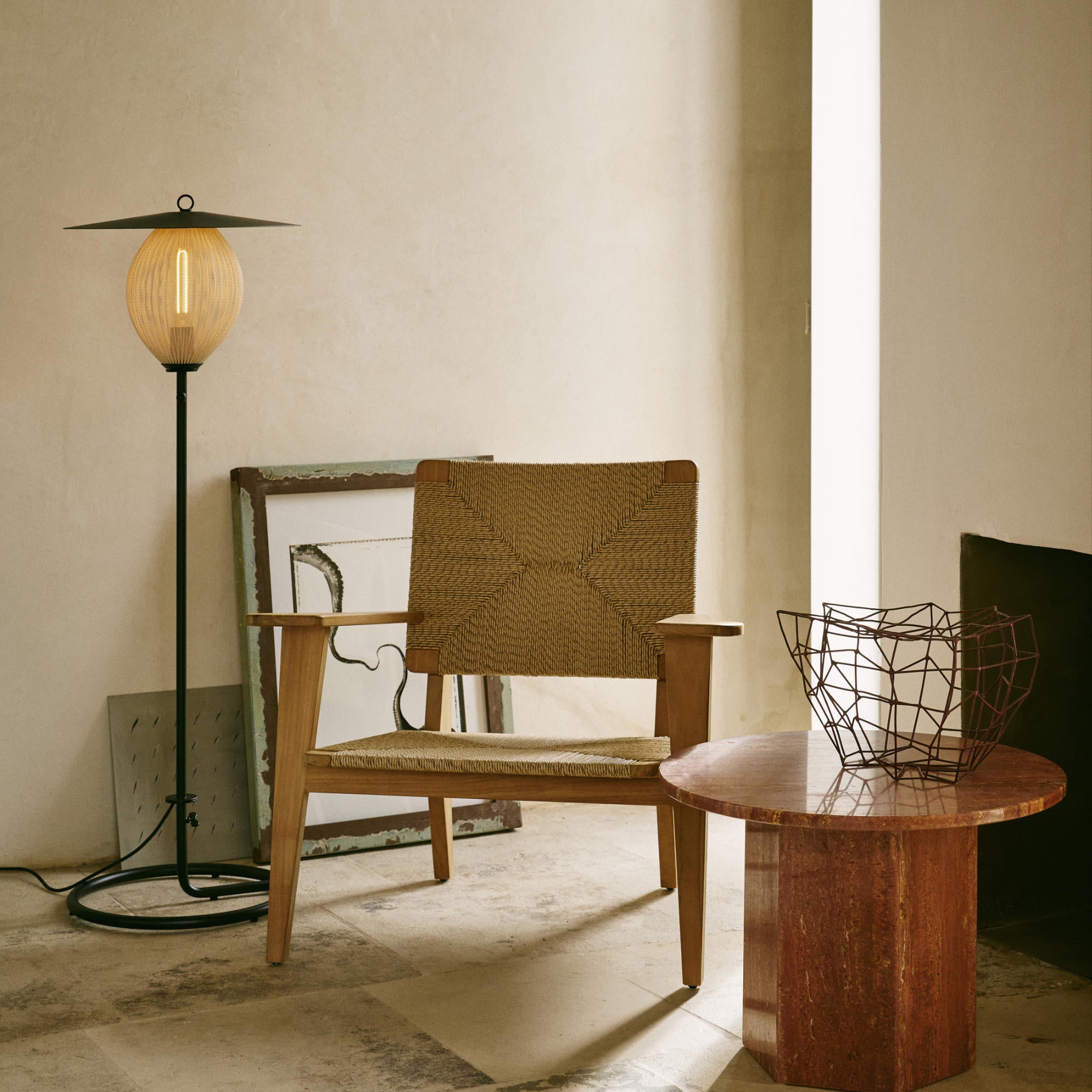 Satellite 59110 Outdoor Floor Lamp - Black/Mustard Gold-4