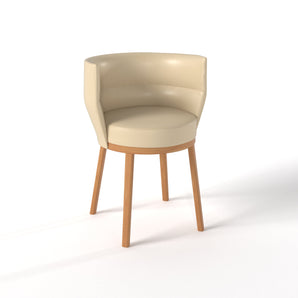 Sena SEN101 Dining Chair - Super-Matt Oak/Leather G5 (Stone)