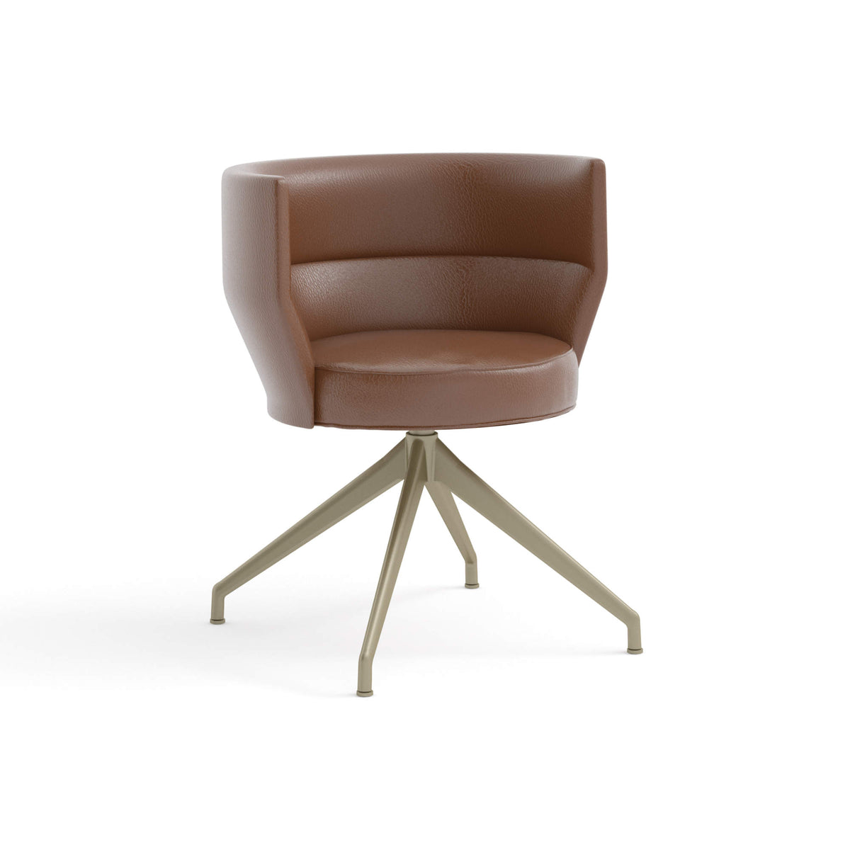 Sena Dining Chair – 58.8x77.5 / Metal (Bronze) / Leather G5 (Marrone)-1