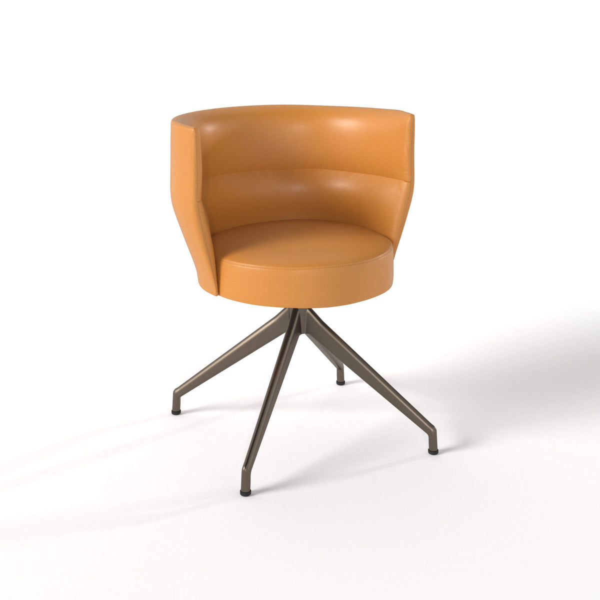Sena Dining Chair – 58.8x77.5 / Metal (Bronze) / Leather G5 (Miel)-1