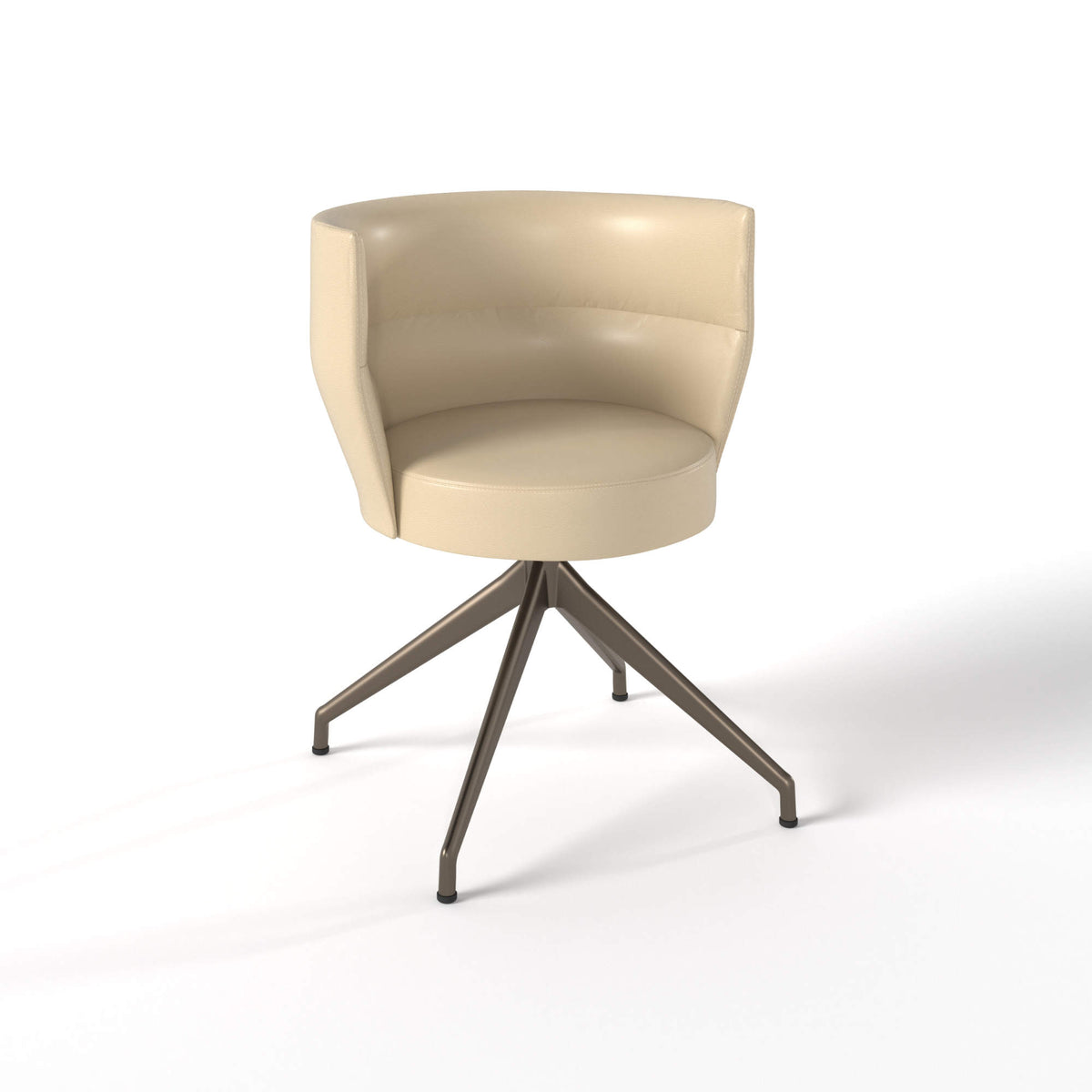 Sena Dining Chair – 58.8x77.5 / Metal (Bronze) / Leather G5 (Stone)-1