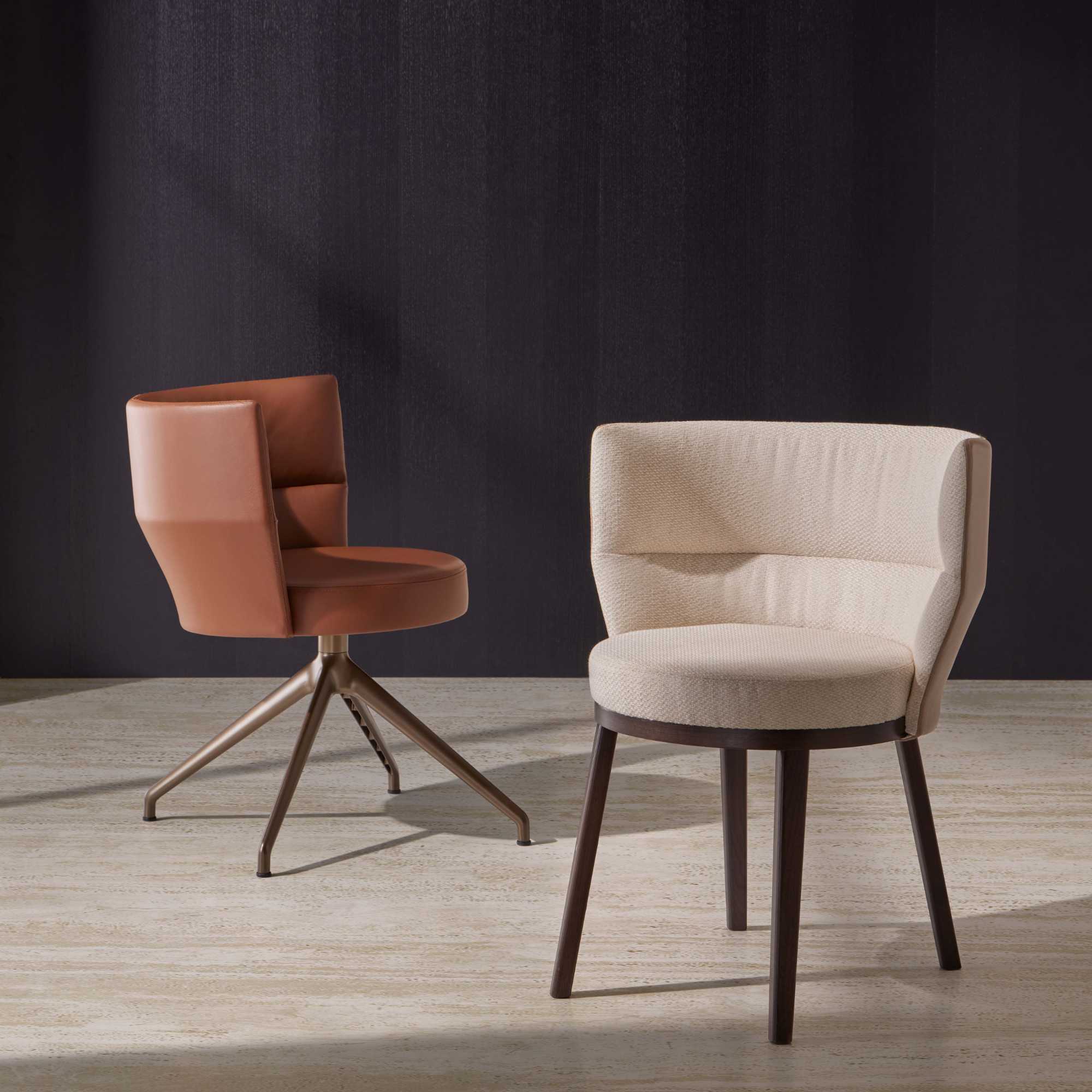 Sena SEN101 Dining Chair - Super-Matt Oak/Leather G5 (Stone)-3