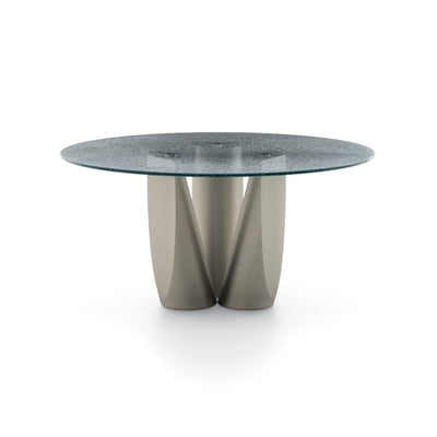 Sentei SENTJTV3L Dining Table - Silk Grey (LE10)/Crackle Glass (VE12)