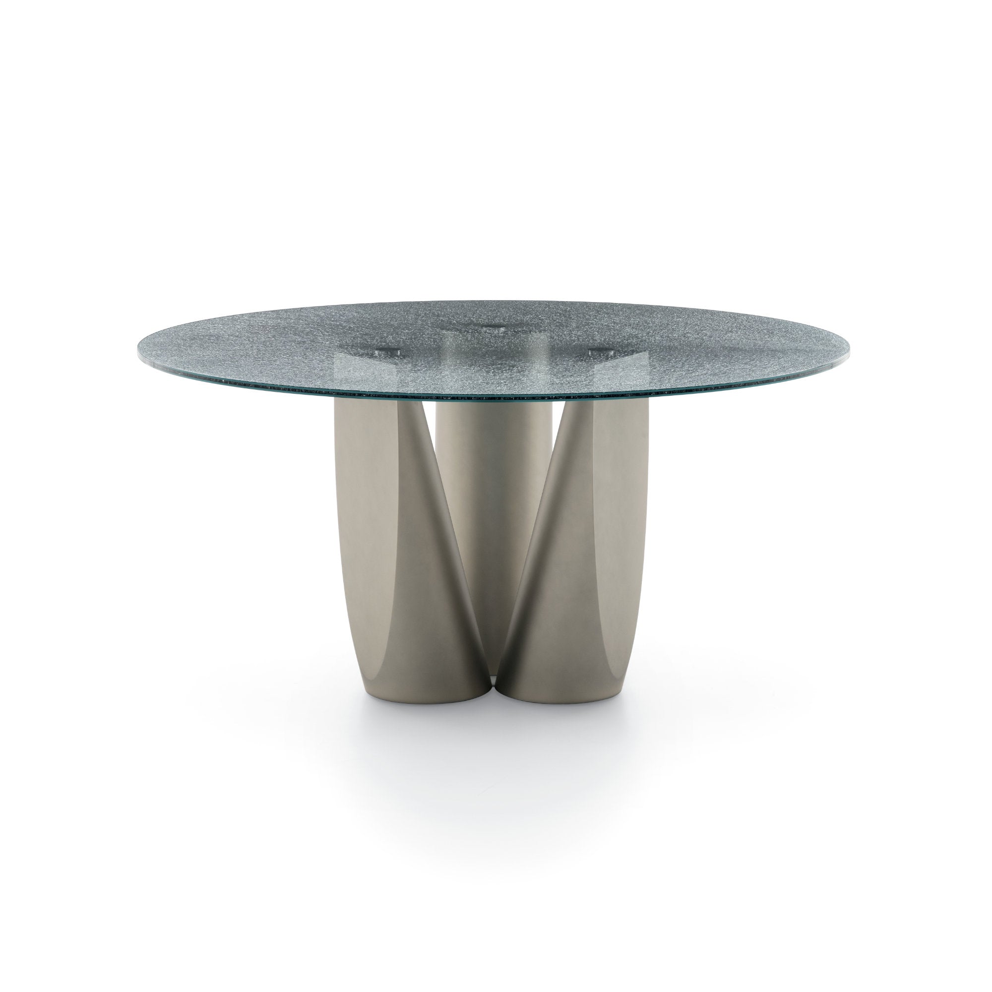 Sentei JTV3L Dining Table - Silk Grey (LE10)/Crackle Glass (VE12)
