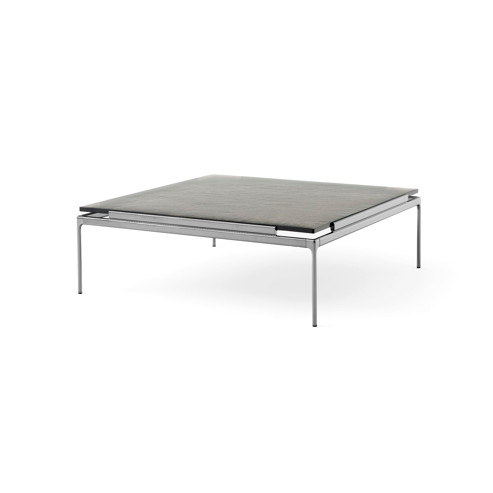 Sett LN13 Coffee Table - Dark Chrome/Smoked Cast Glass-1