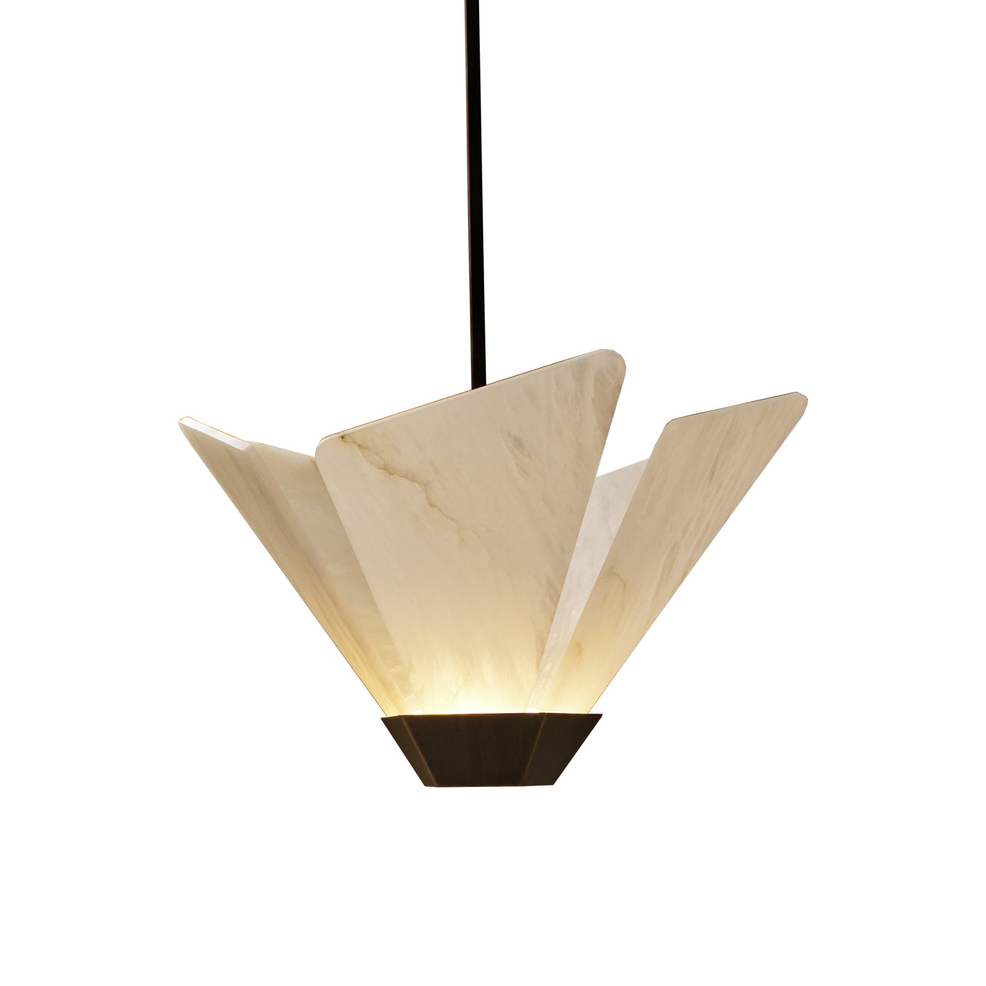 Shard Pendant Lamp - Antique Bronze/Honed Alabaster-1