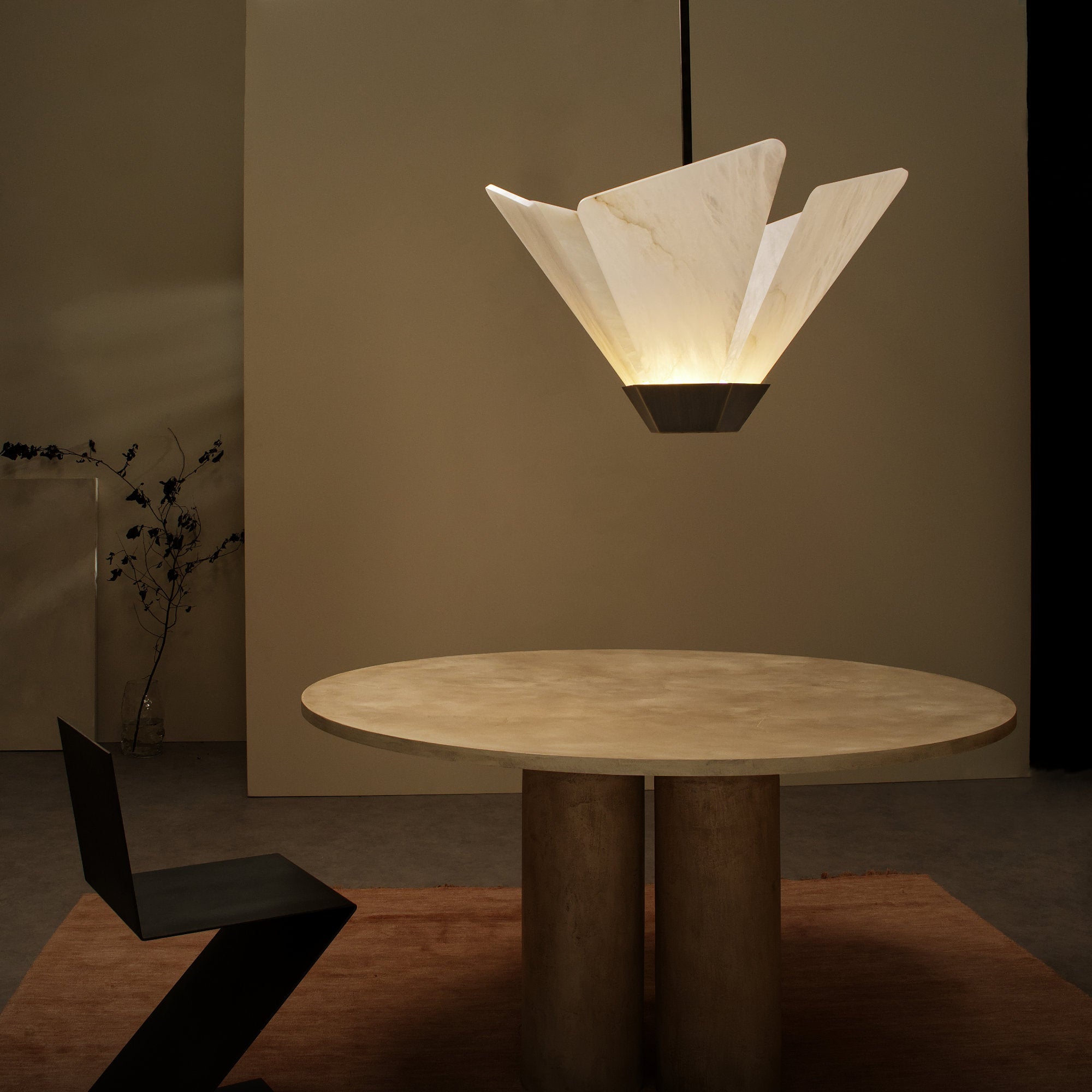 Shard Pendant Lamp - Antique Bronze/Honed Alabaster-2