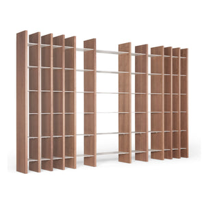 Sistema Parere 1 S11 Bookcase - Walnut/Grey Metal