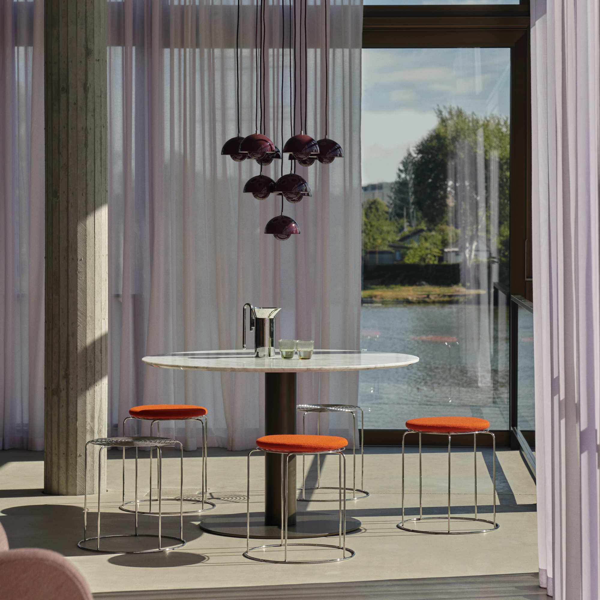 In Between SK12 Dining Table - Bronzed/Bianco Carrara-2