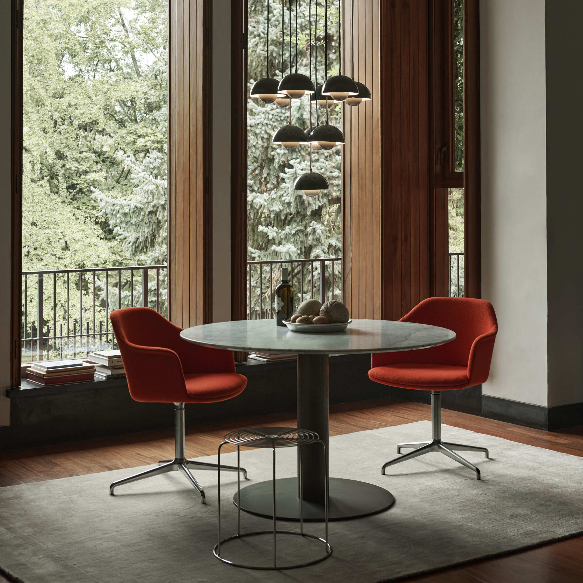 In Between SK12 Dining Table - Bronzed/Bianco Carrara-3