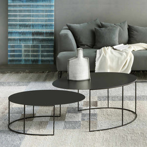 Slim Irony Oval 681-CB Low Table - Copper Black