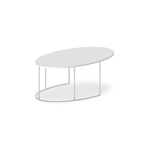 طاولة منخفضة رفيعة بيضاوية الشكل 681-W - بيضاء