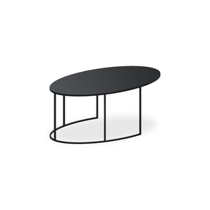 طاولة منخفضة رفيعة بيضاوية الشكل 682-CB - أسود نحاسي