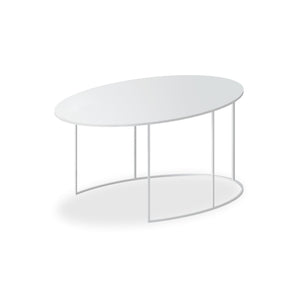 طاولة منخفضة رفيعة بيضاوية الشكل 682-W - بيضاء