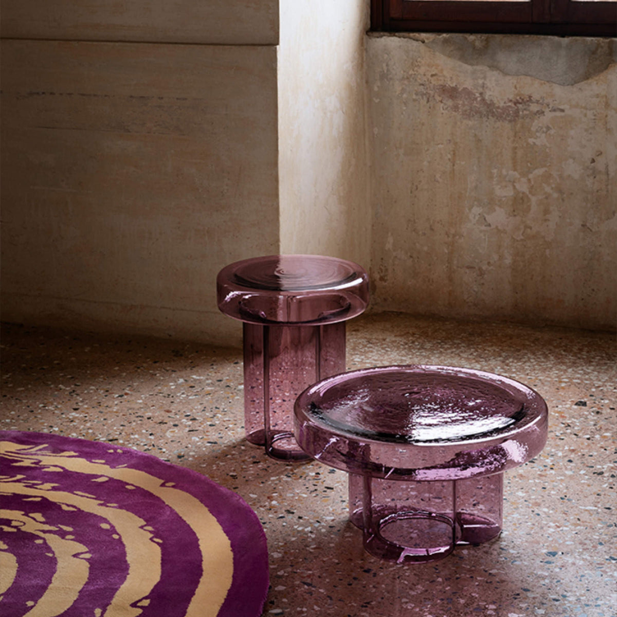 Soda Side Table – 38x45 / Glass (Amethyst Blown)-2