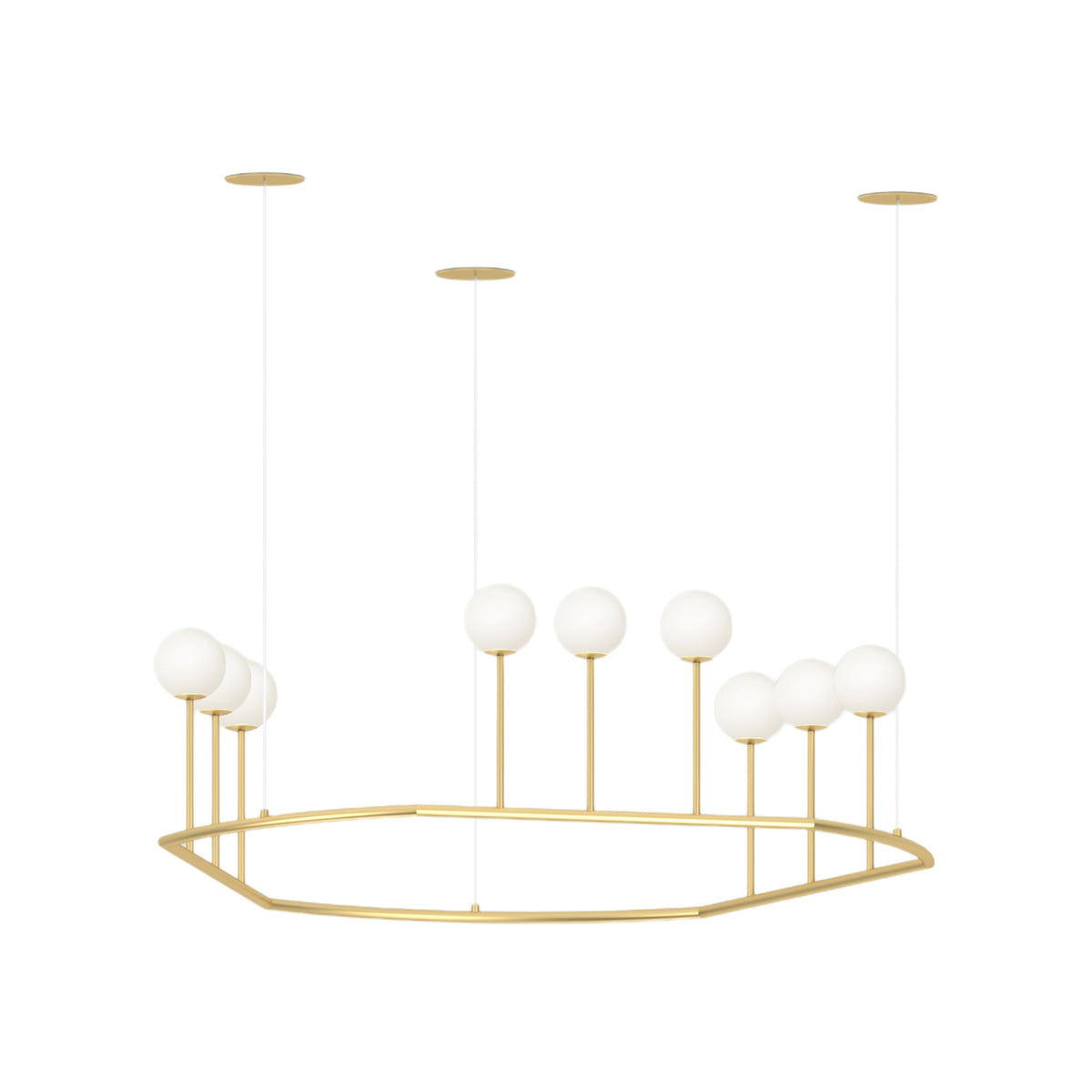 Standing Globes Pendant Lamp – 101x30 / Brass-1