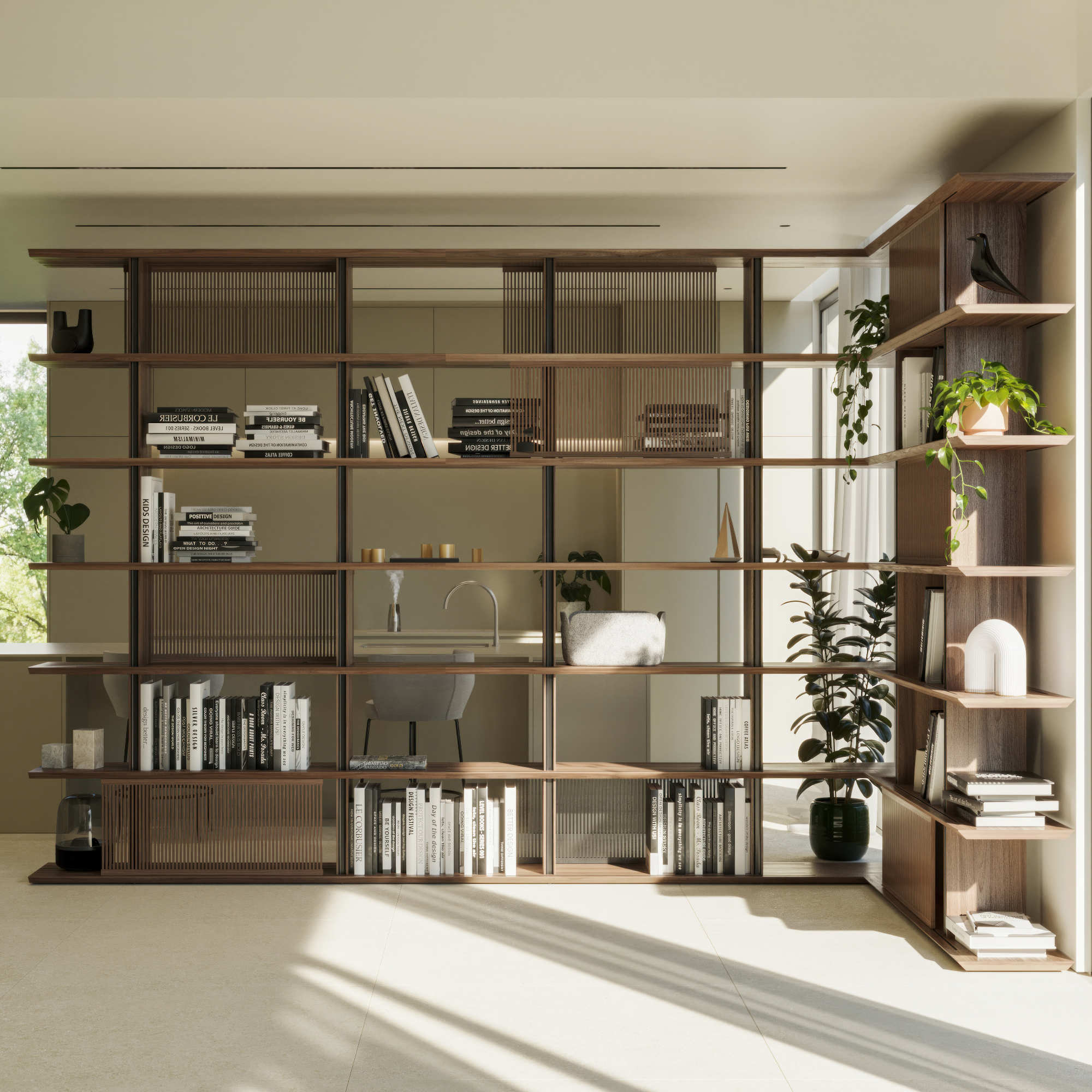 Stockholm Bookcase - Bronze/Super Matt Walnut-2
