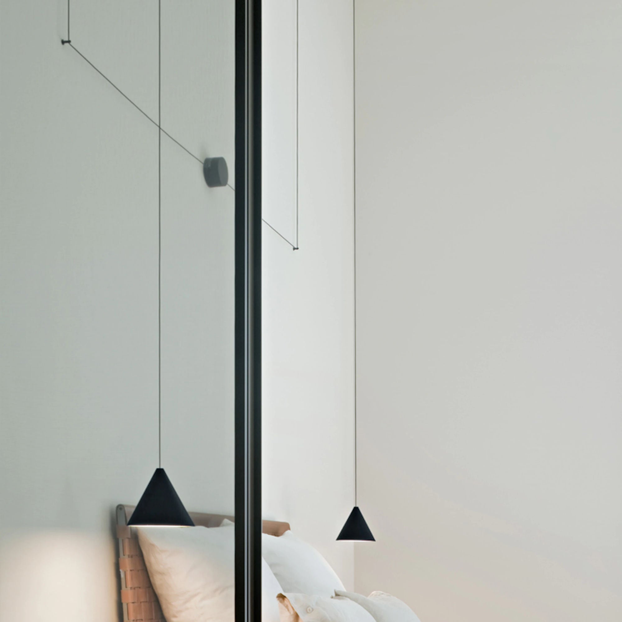 String Light Cone 22 MT Touch Dimmer Pendant Lamp - Black-4