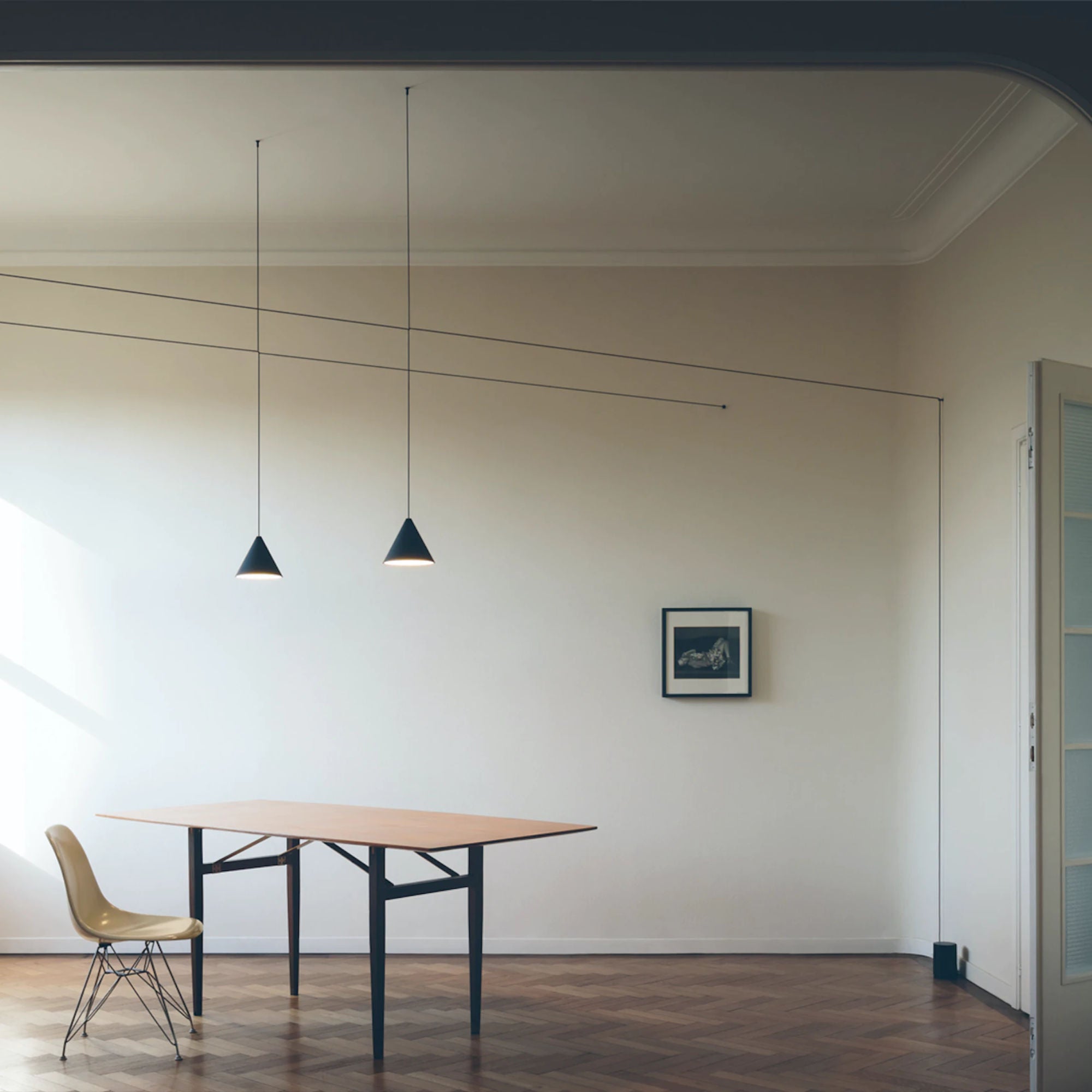 String Light Cone 22 MT Touch Dimmer Pendant Lamp - Black-6