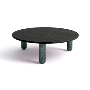 Sunday 120 Coffee Table - Indian Green Marble/Black Stained Wood