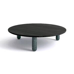 Sunday 150 Coffee Table - Green Indian Marble/Black Stained Wood