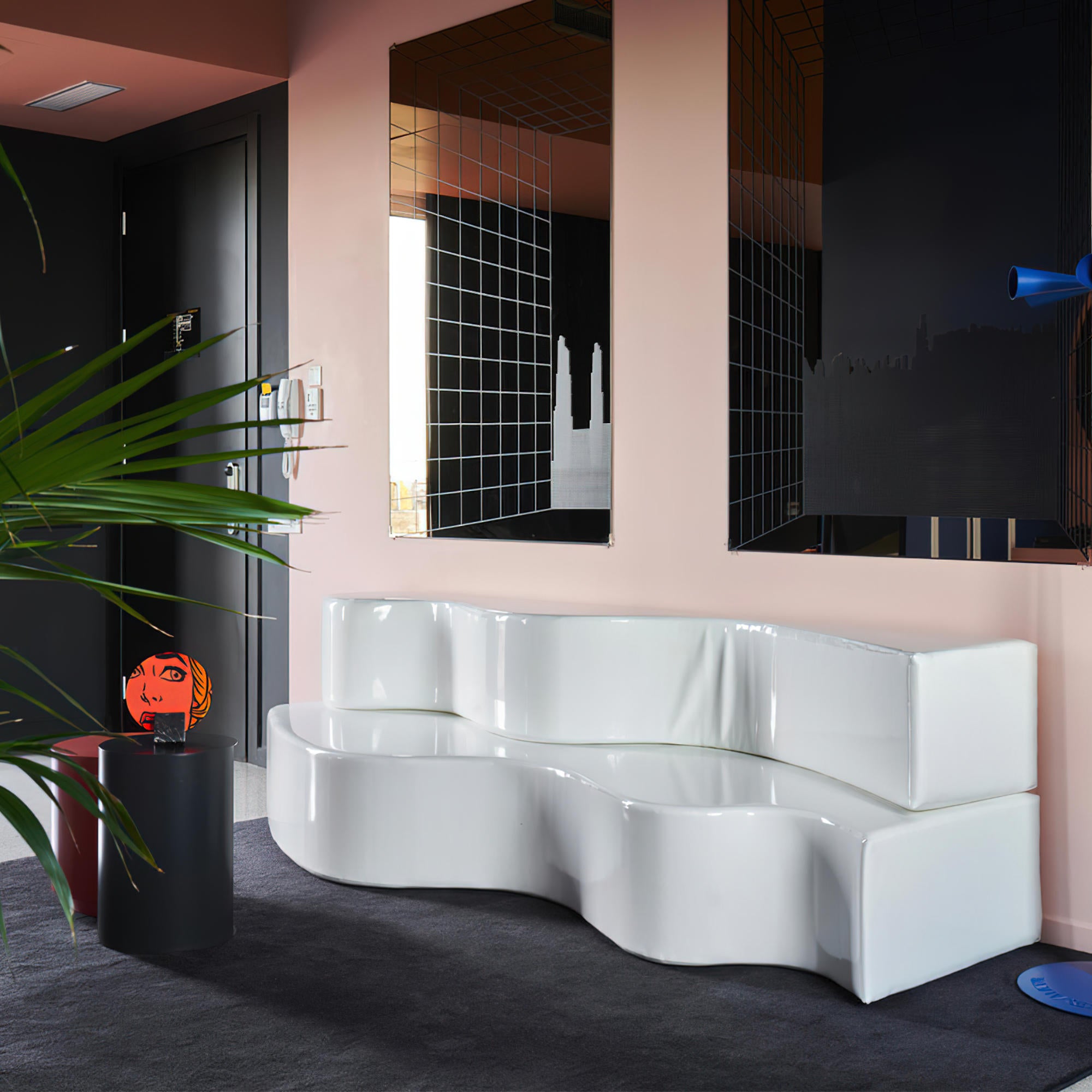 Superonda Sofa - Black Leatherette-2