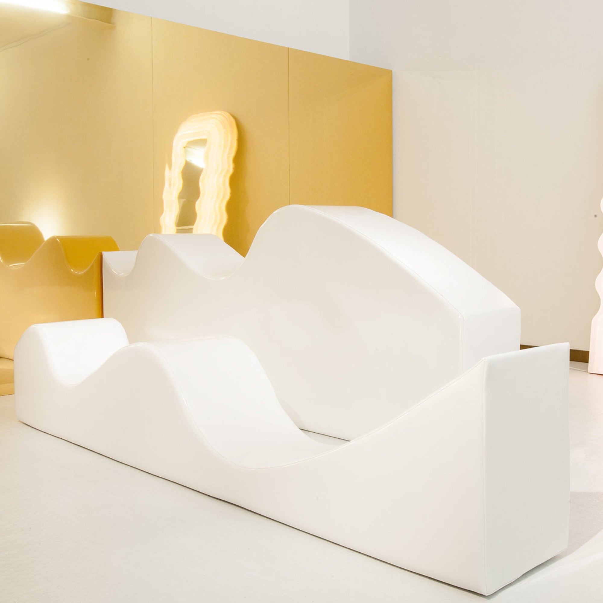Superonda Sofa - White Leatherette-3