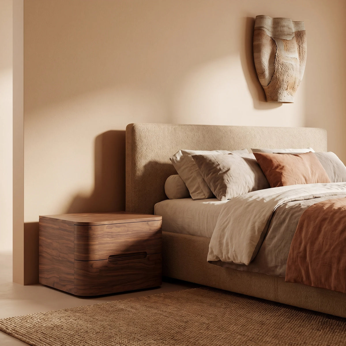 Surf Bedside Table – 50x45x36 / Wood (American Walnut)-2